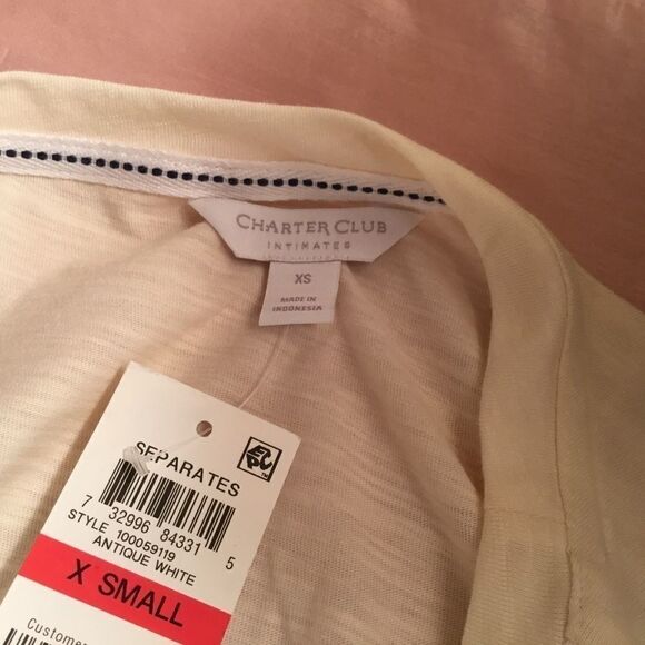 NWT Charter Club Women’s PJ Top SZ XS - Picture 4 of 5